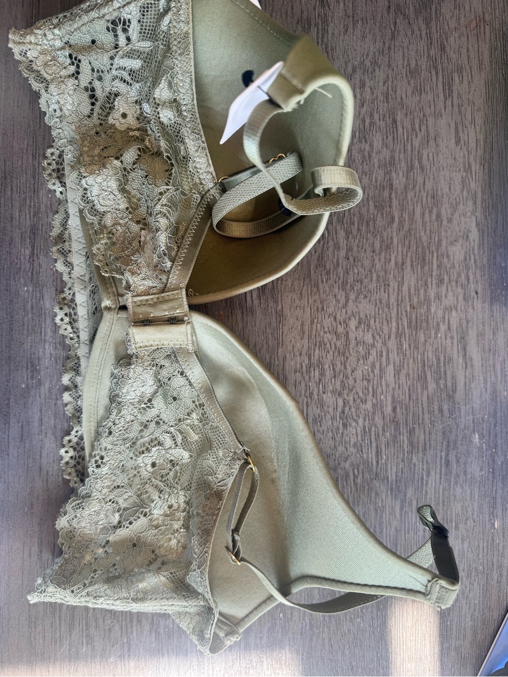 Carrie Amber Smooth Lace-Back T-Shirt Bra in Olive Green size 38C NWT - Picture 7 of 7